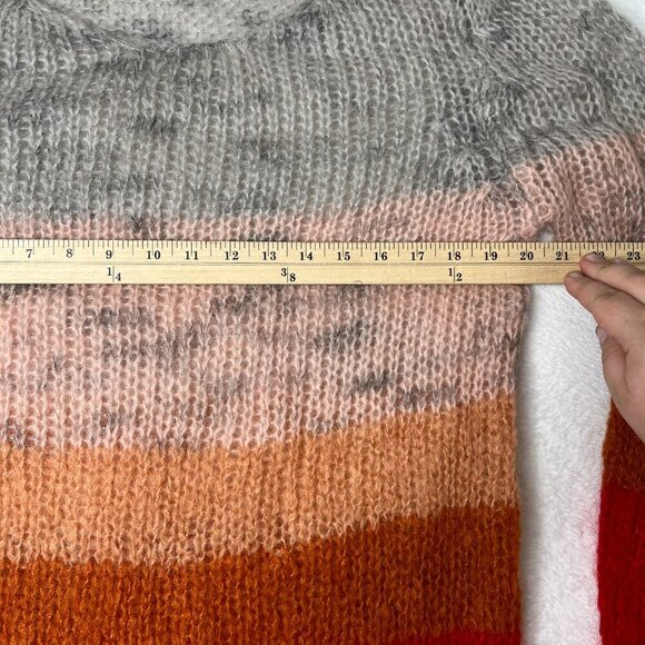 Ailanto Mohair Gray Red Pink Stripe Colorblock Lightweight Made in Spain Size M - Picture 7 of 10